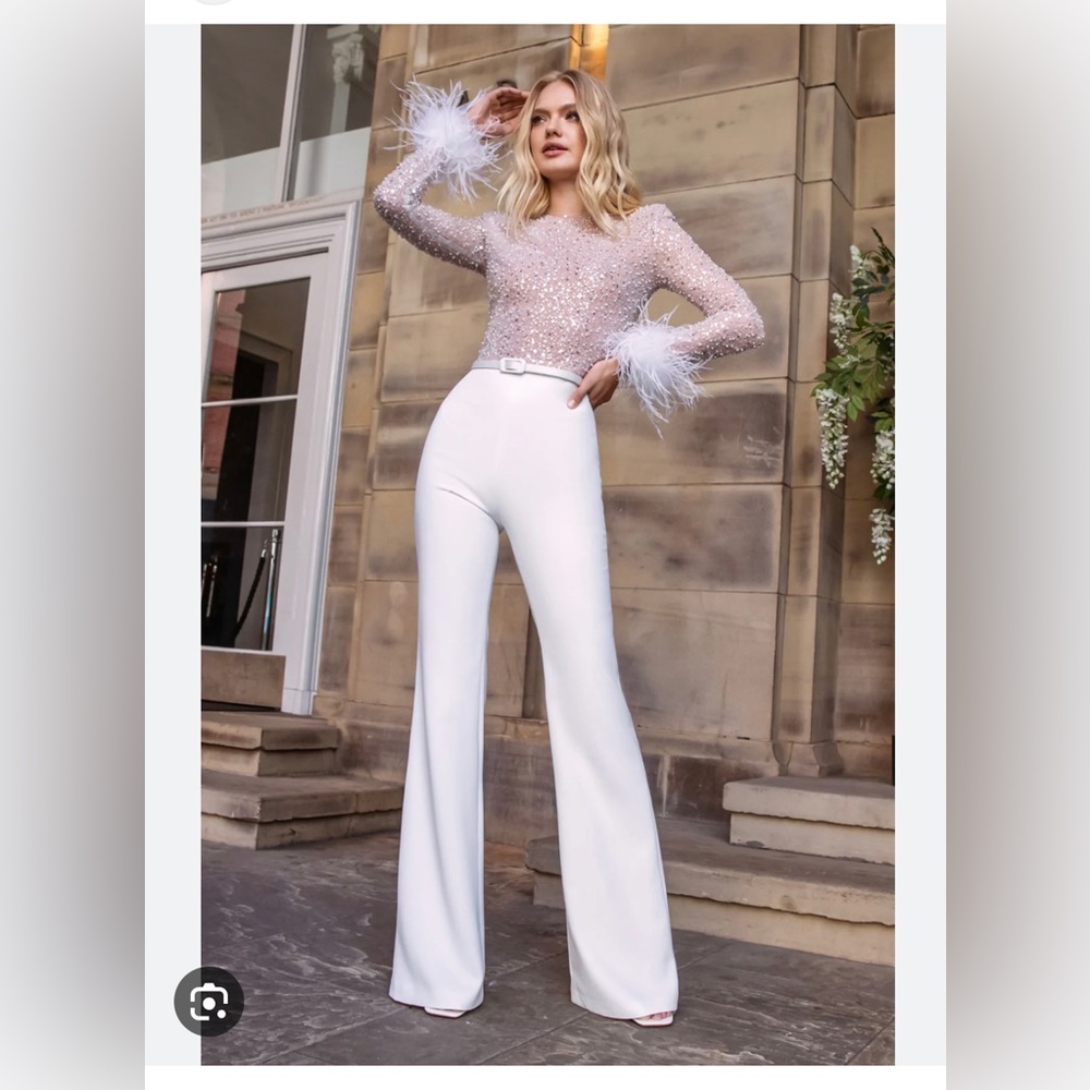 Nadine Merabi White Jumpsuit